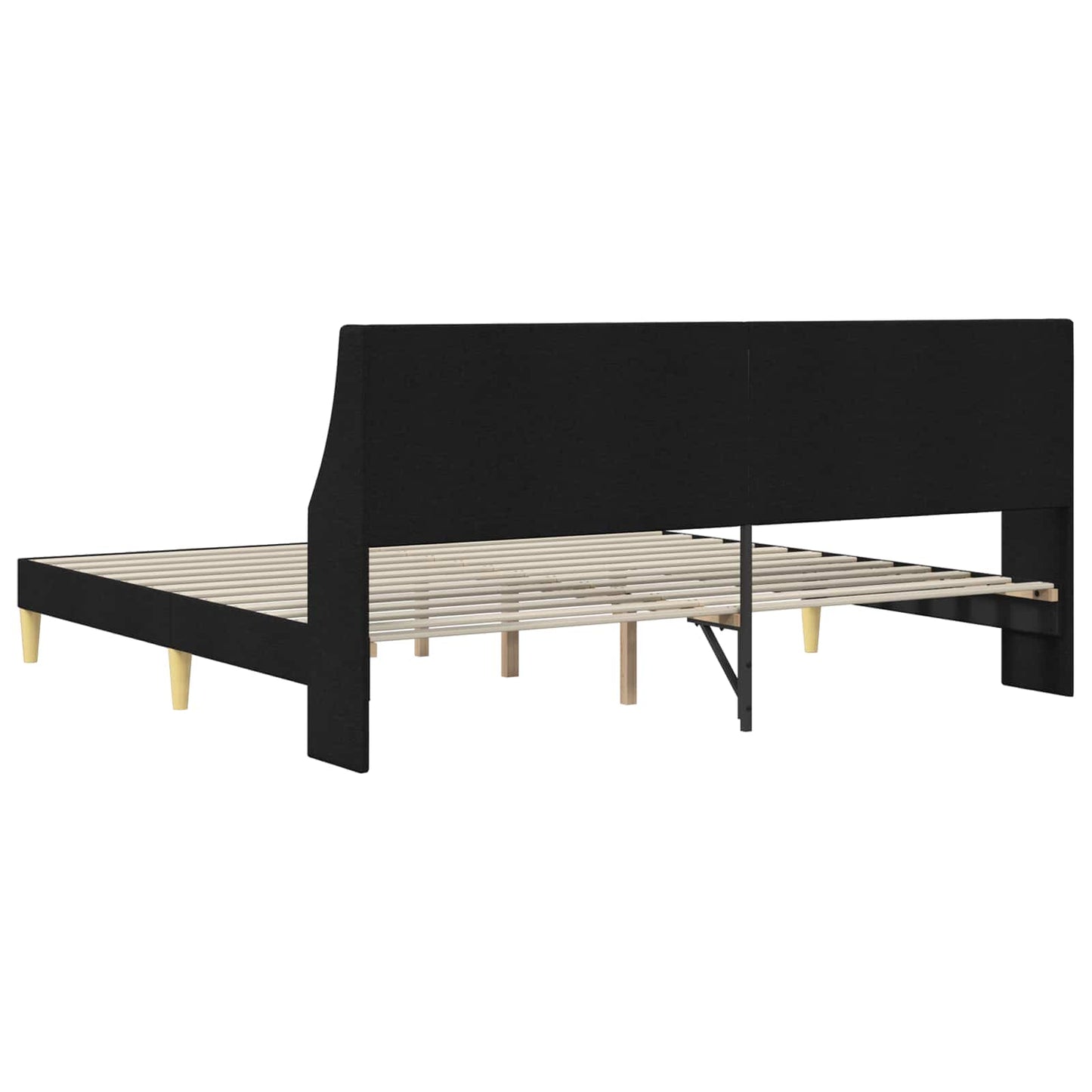 vidaXL Bed Frame with Headboard Black 180 x 200 cm Fabric