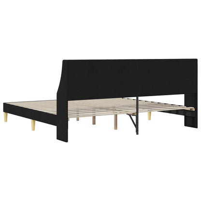 vidaXL Bed Frame with Headboard Black 180 x 200 cm Fabric