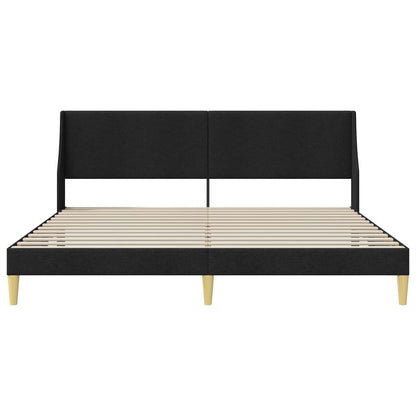 vidaXL Bed Frame with Headboard Black 180 x 200 cm Fabric