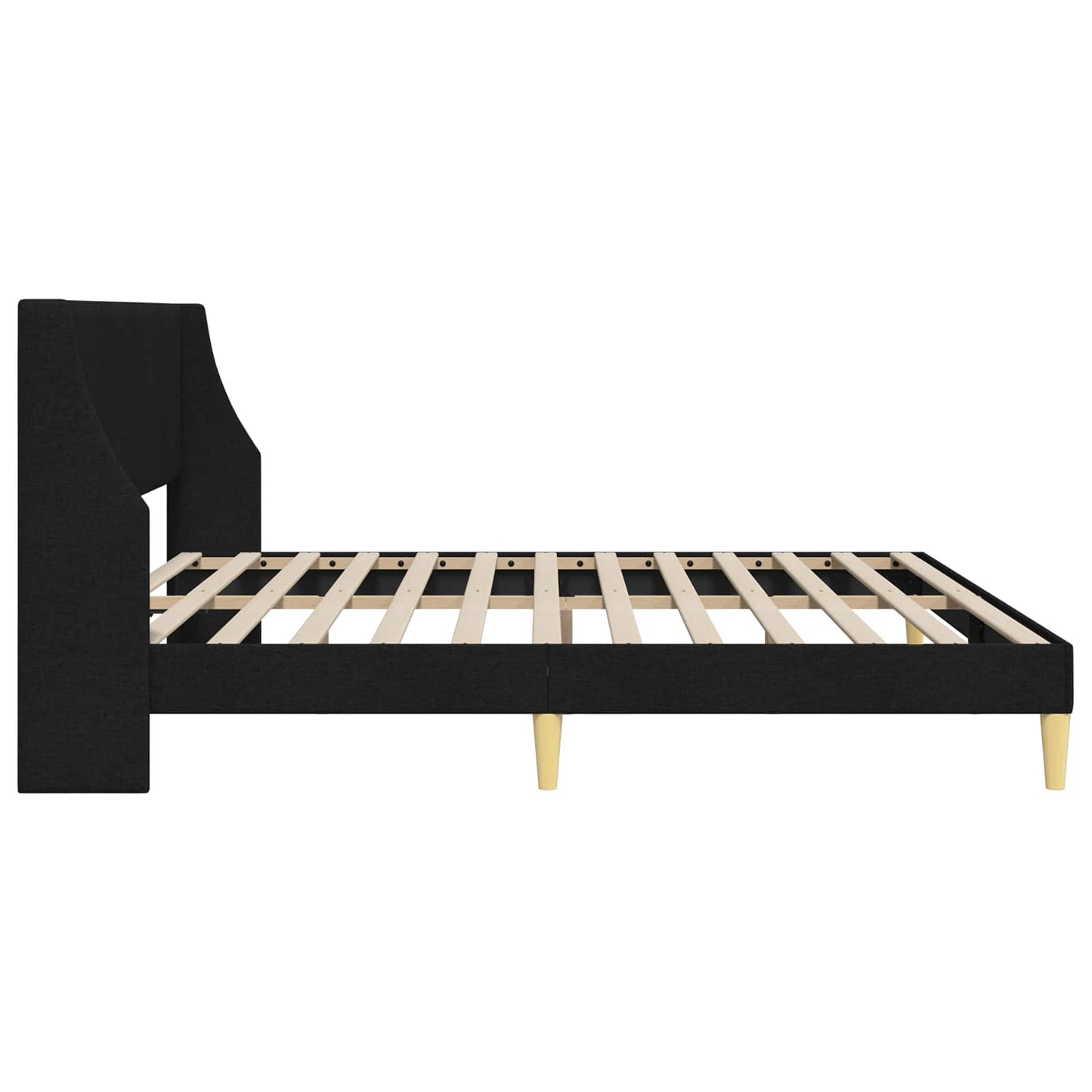 vidaXL Bed Frame with Headboard Black 180 x 200 cm Fabric