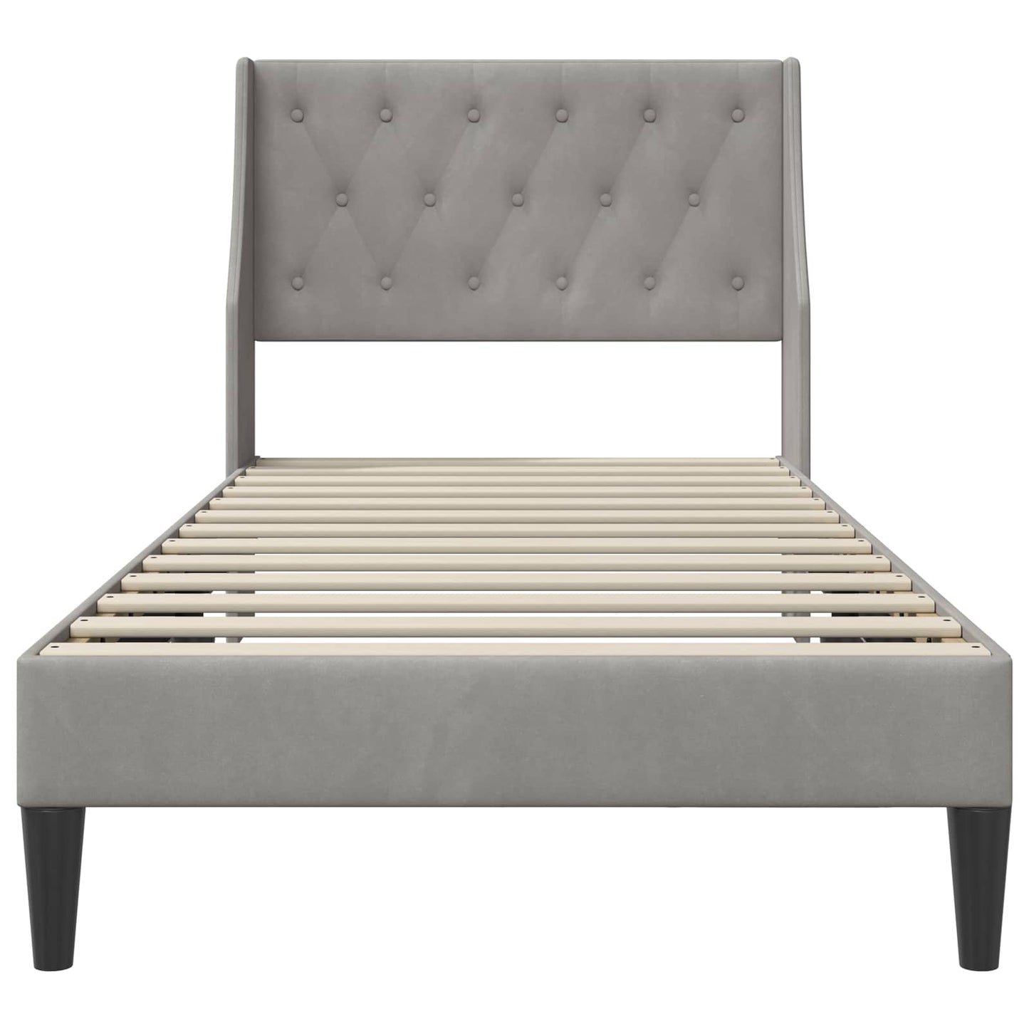 vidaXL Bed Frame with Headboard Light Grey 90 x 190 cm Velvet