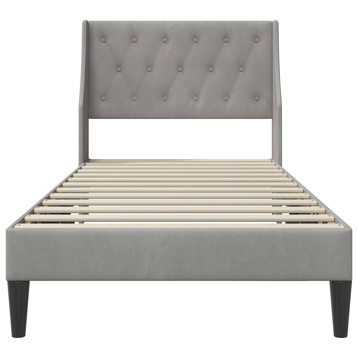 vidaXL Bed Frame with Headboard Light Grey 90 x 190 cm Velvet