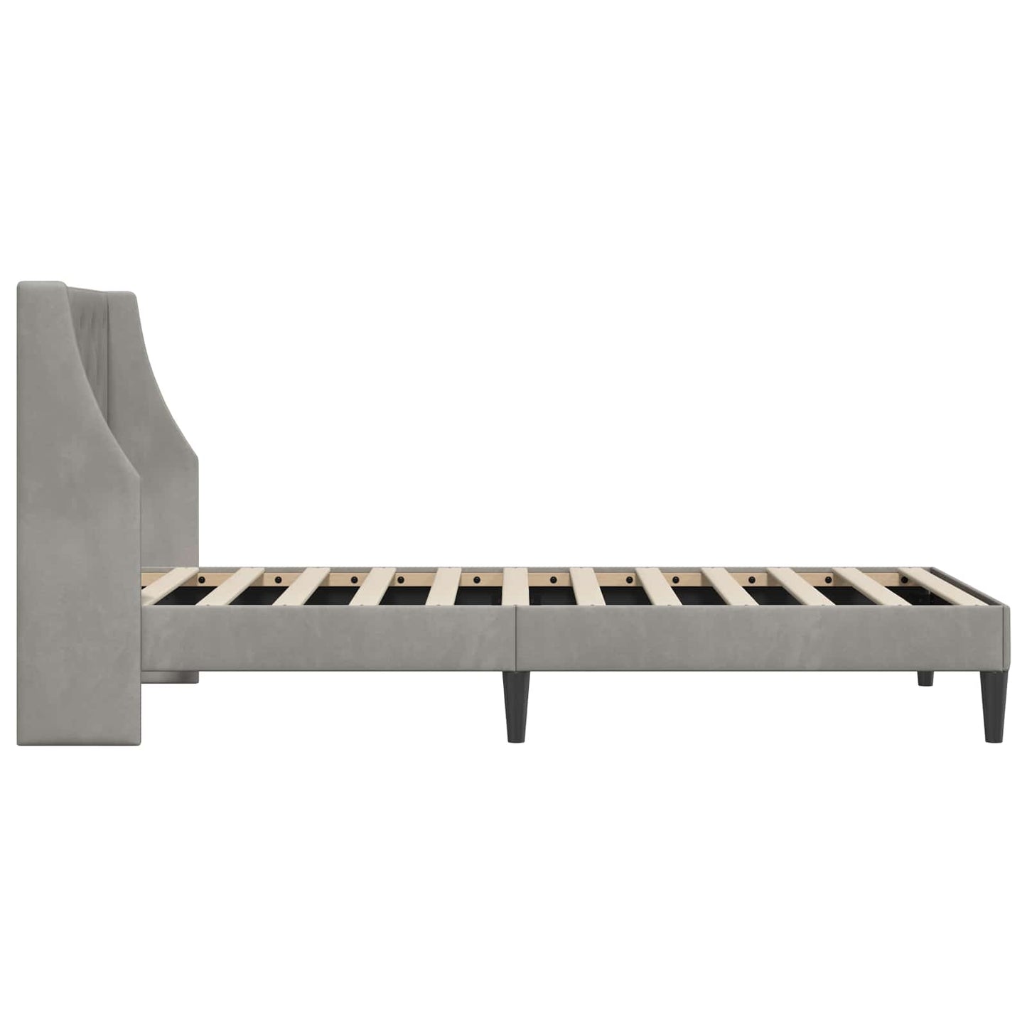vidaXL Bed Frame with Headboard Light Grey 90 x 190 cm Velvet