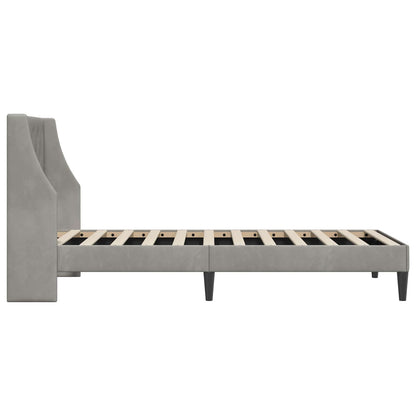 vidaXL Bed Frame with Headboard Light Grey 90 x 190 cm Velvet