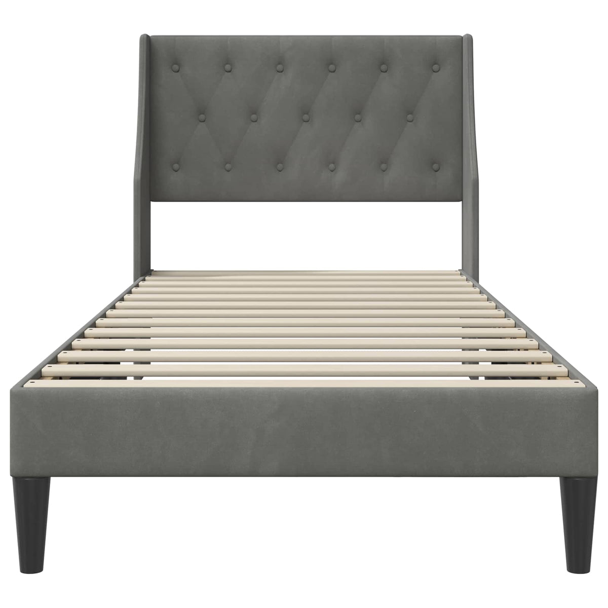vidaXL Bed Frame with Headboard Dark Grey 90 x 190 cm Velvet
