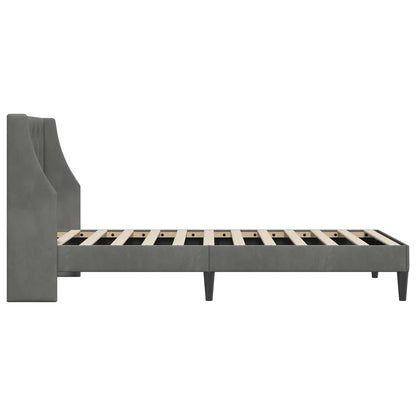 vidaXL Bed Frame with Headboard Dark Grey 90 x 190 cm Velvet