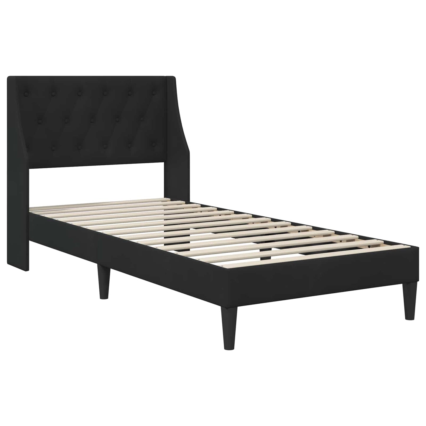 vidaXL Bed Frame with Headboard Black 90 x 190 cm Velvet