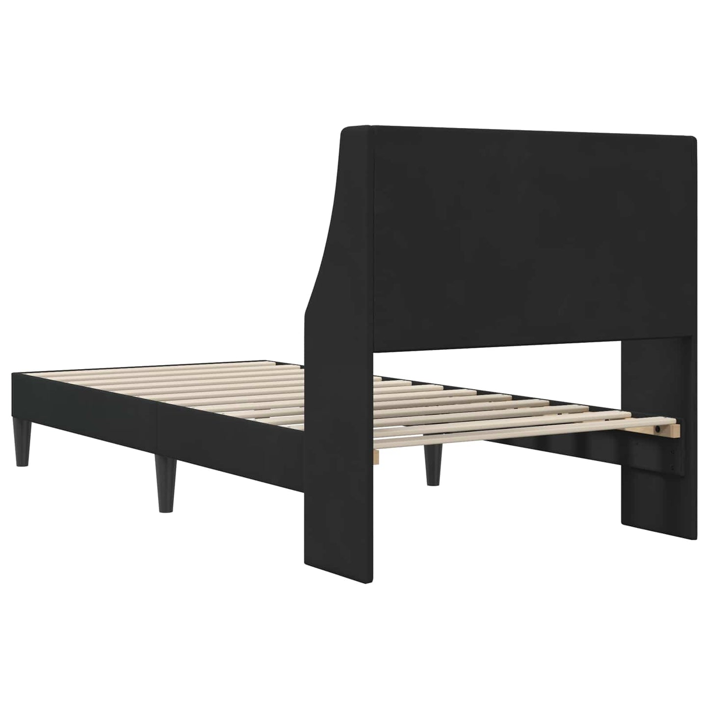 vidaXL Bed Frame with Headboard Black 90 x 190 cm Velvet