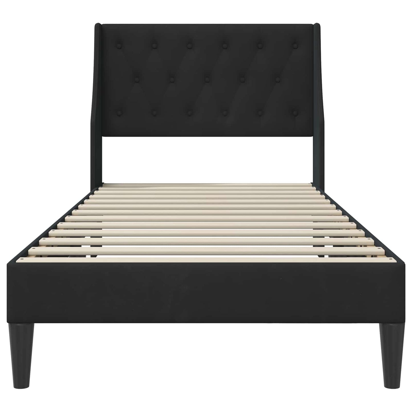 vidaXL Bed Frame with Headboard Black 90 x 190 cm Velvet