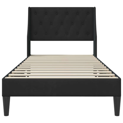 vidaXL Bed Frame with Headboard Black 90 x 190 cm Velvet