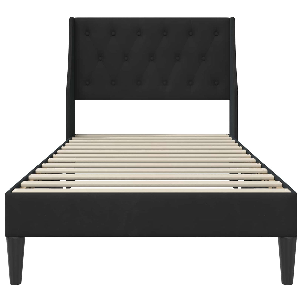 vidaXL Bed Frame with Headboard Black 90 x 190 cm Velvet