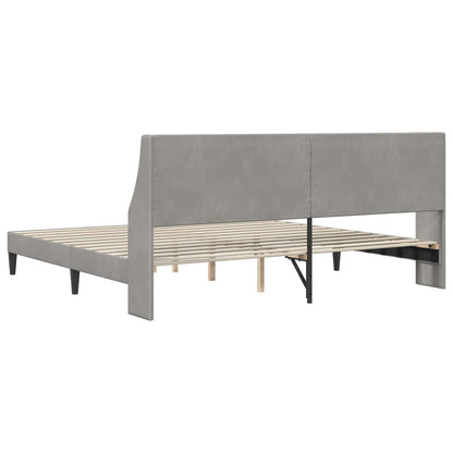 vidaXL Bed Frame with Headboard Light Grey 180 x 200 cm Velvet