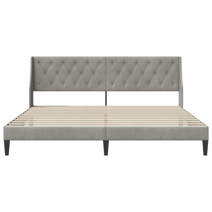 vidaXL Bed Frame with Headboard Light Grey 180 x 200 cm Velvet