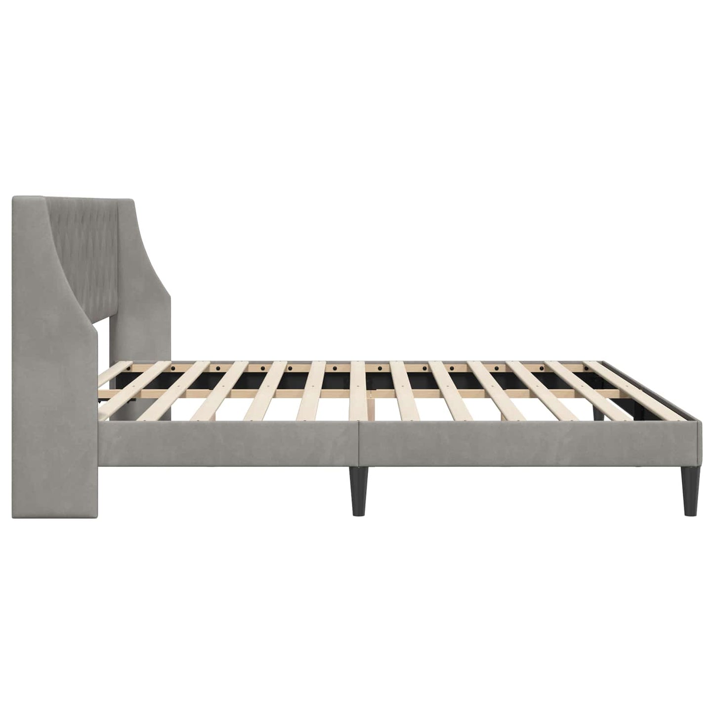 vidaXL Bed Frame with Headboard Light Grey 180 x 200 cm Velvet