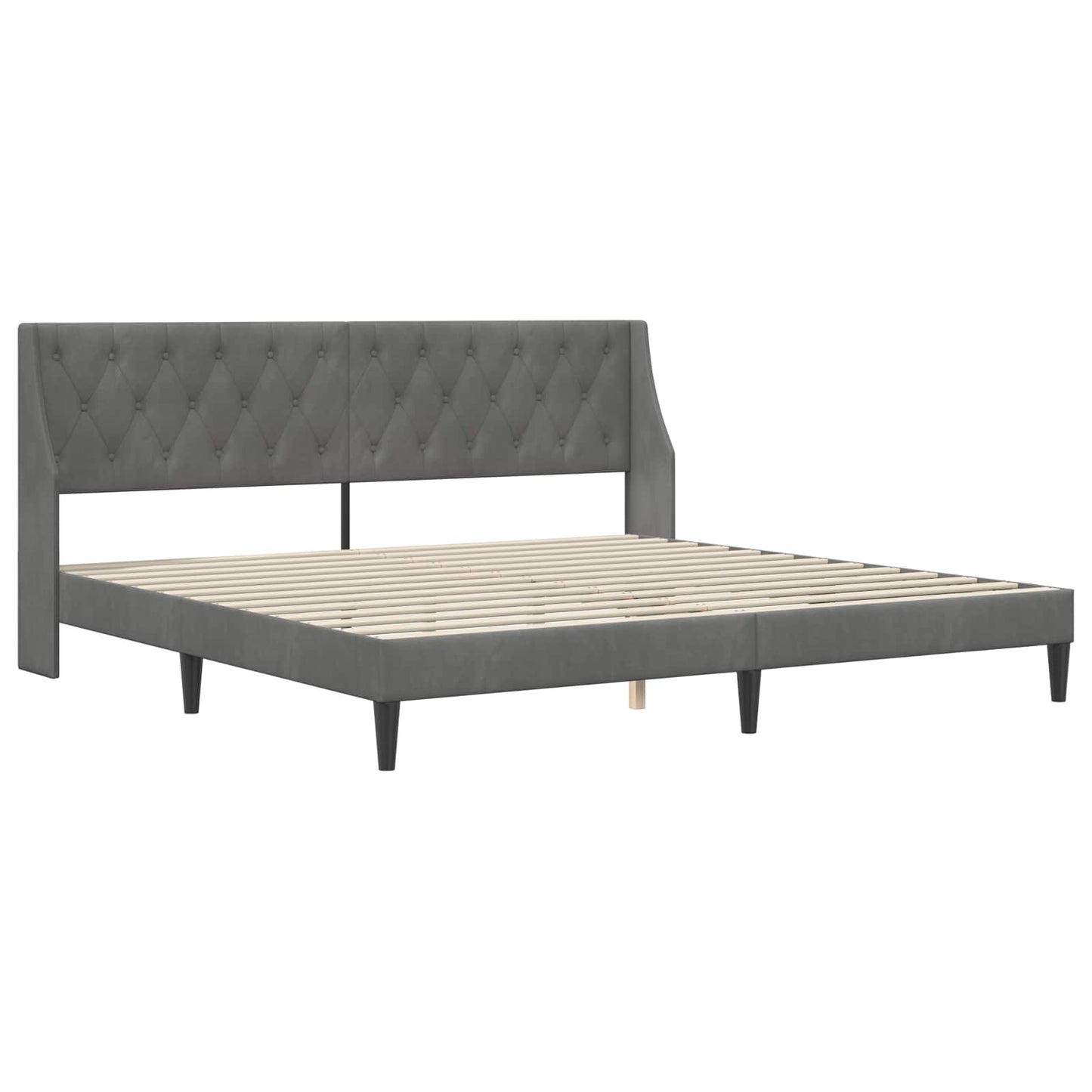 vidaXL Bed Frame with Headboard Dark Grey 180 x 200 cm Velvet