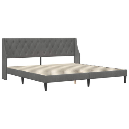 vidaXL Bed Frame with Headboard Dark Grey 180 x 200 cm Velvet