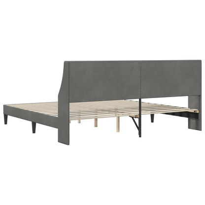 vidaXL Bed Frame with Headboard Dark Grey 180 x 200 cm Velvet