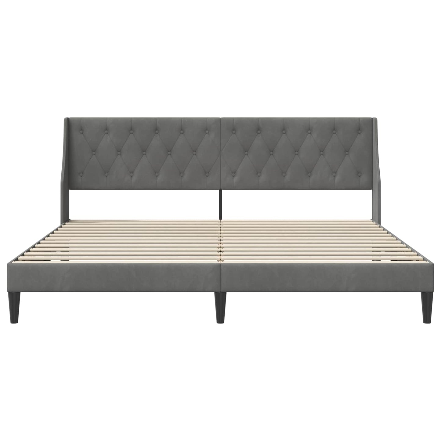 vidaXL Bed Frame with Headboard Dark Grey 180 x 200 cm Velvet