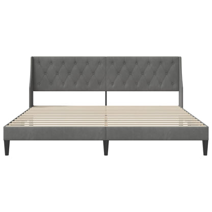 vidaXL Bed Frame with Headboard Dark Grey 180 x 200 cm Velvet
