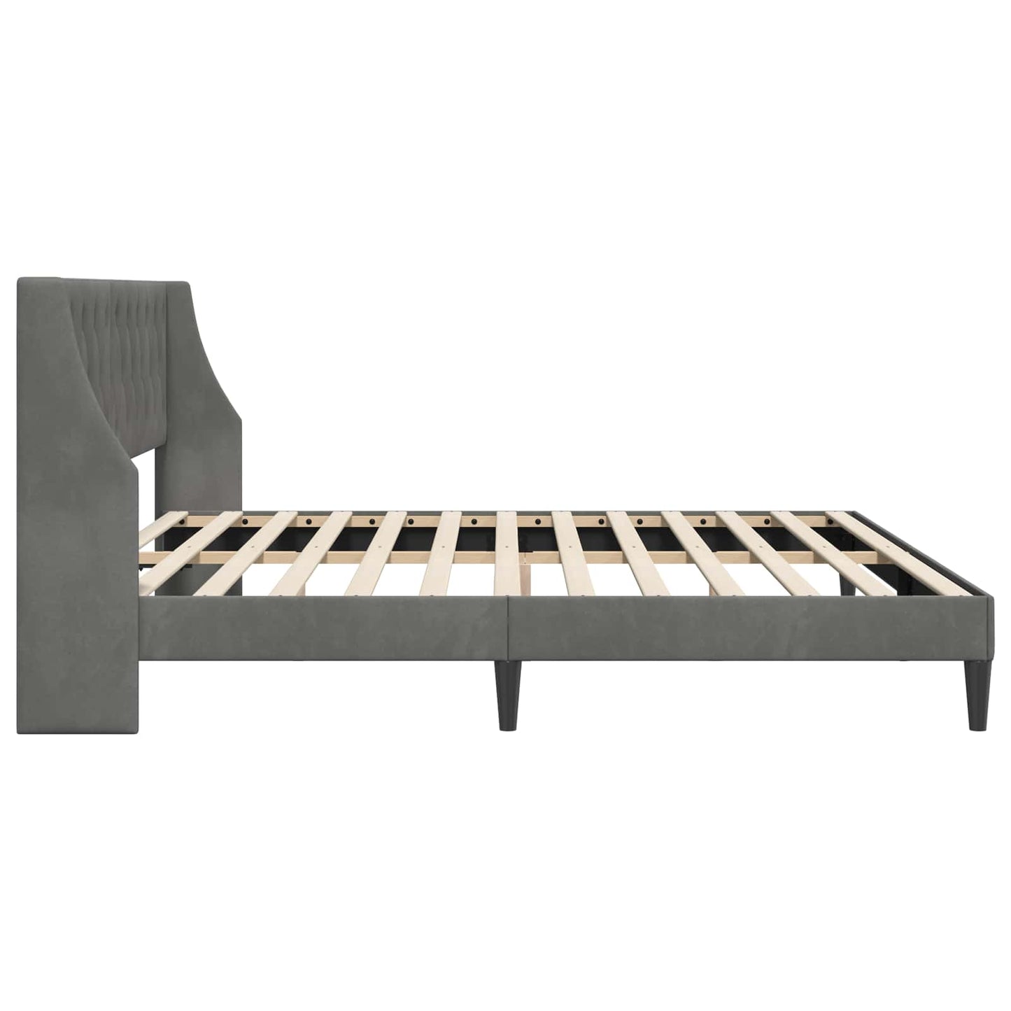 vidaXL Bed Frame with Headboard Dark Grey 180 x 200 cm Velvet