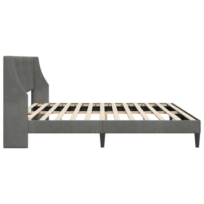 vidaXL Bed Frame with Headboard Dark Grey 180 x 200 cm Velvet