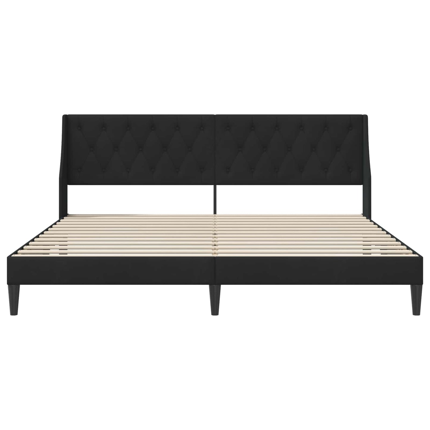 vidaXL Bed Frame with Headboard Black 180 x 200 cm Velvet