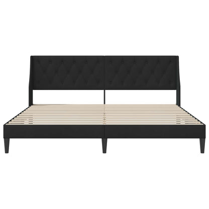 vidaXL Bed Frame with Headboard Black 180 x 200 cm Velvet