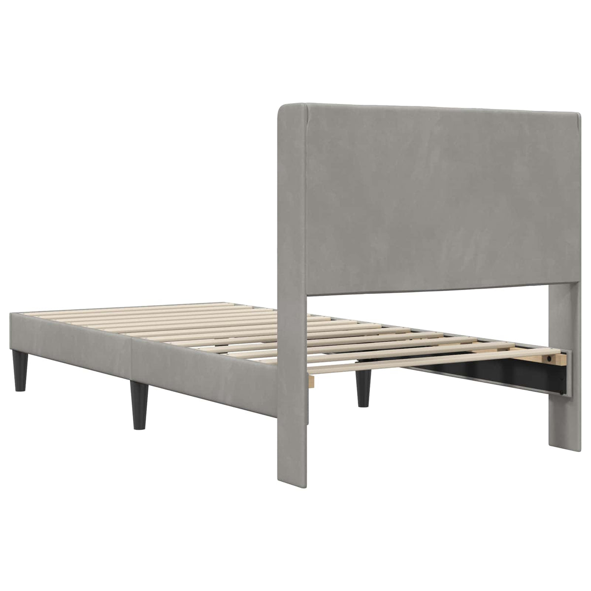 vidaXL Bed Frame with Headboard Light Grey 90 x 190 cm Velvet