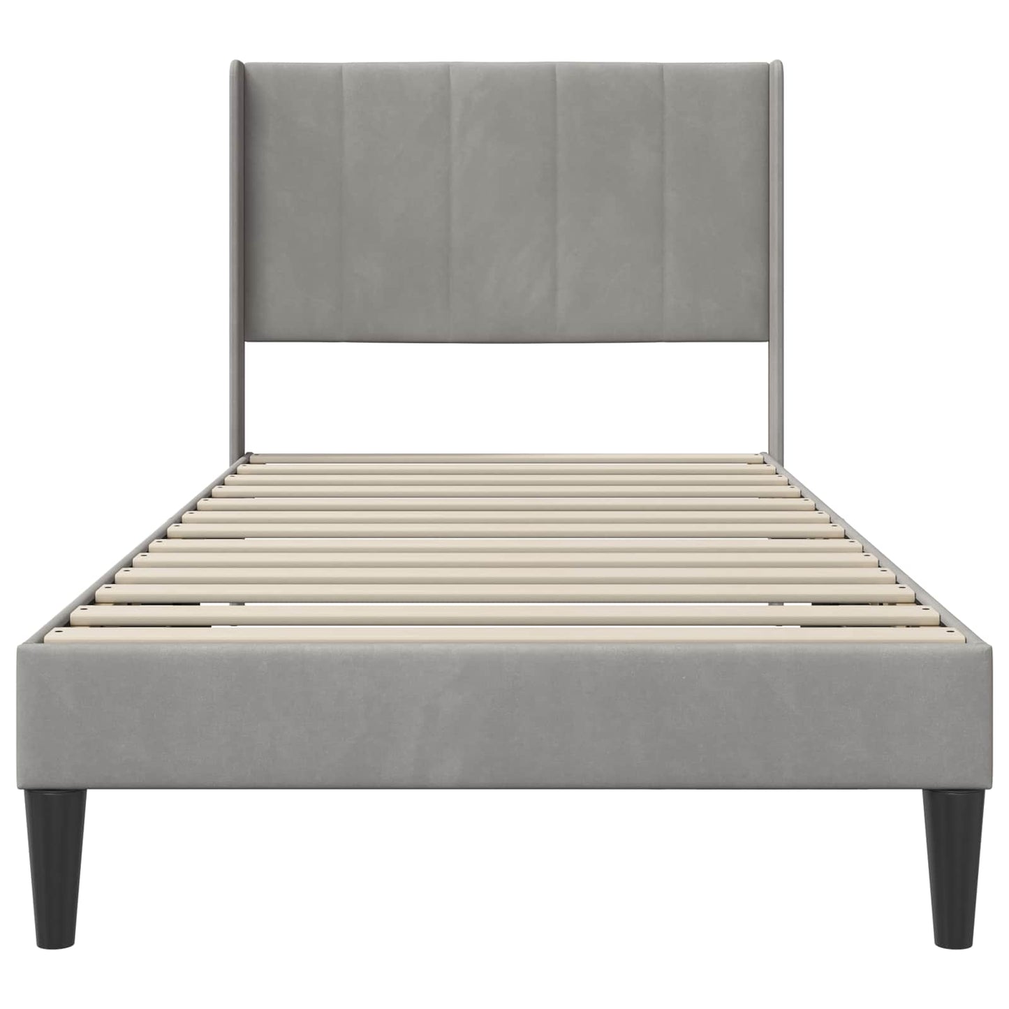vidaXL Bed Frame with Headboard Light Grey 90 x 190 cm Velvet