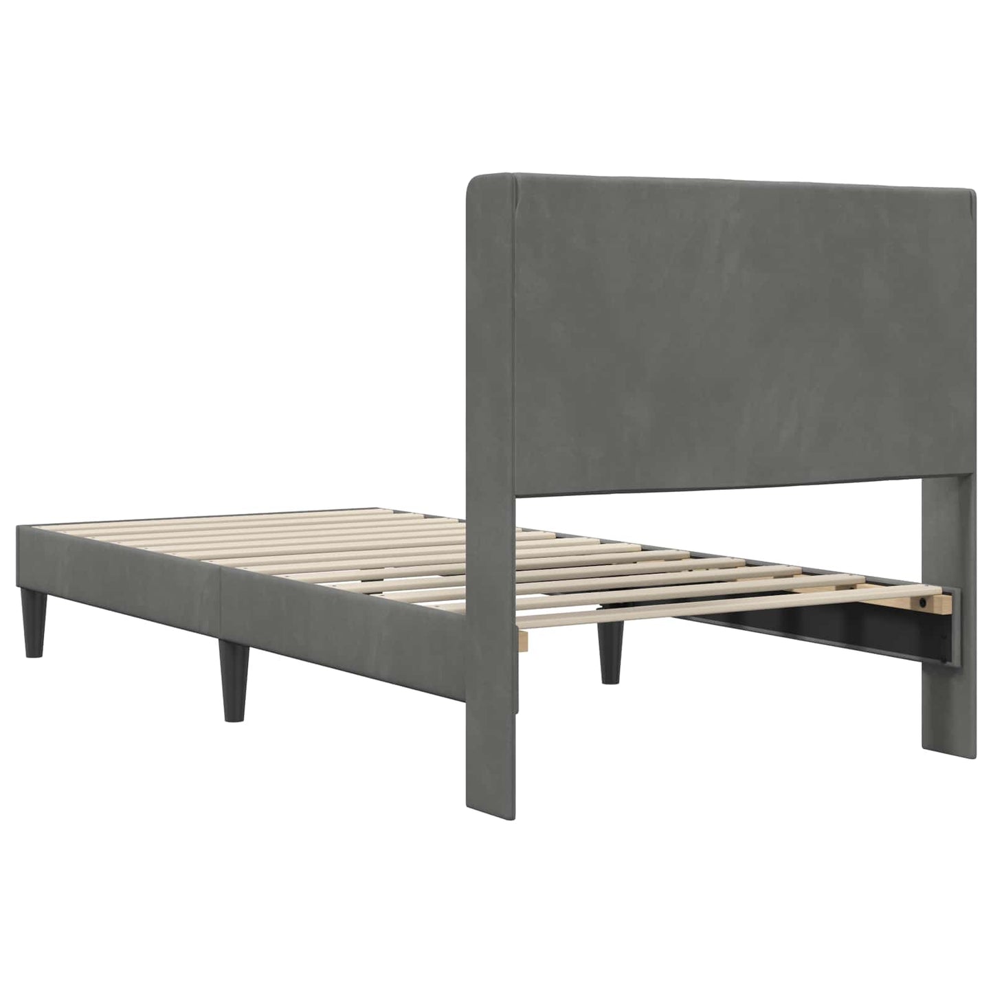 vidaXL Bed Frame with Headboard Dark Grey 90 x 190 cm Velvet