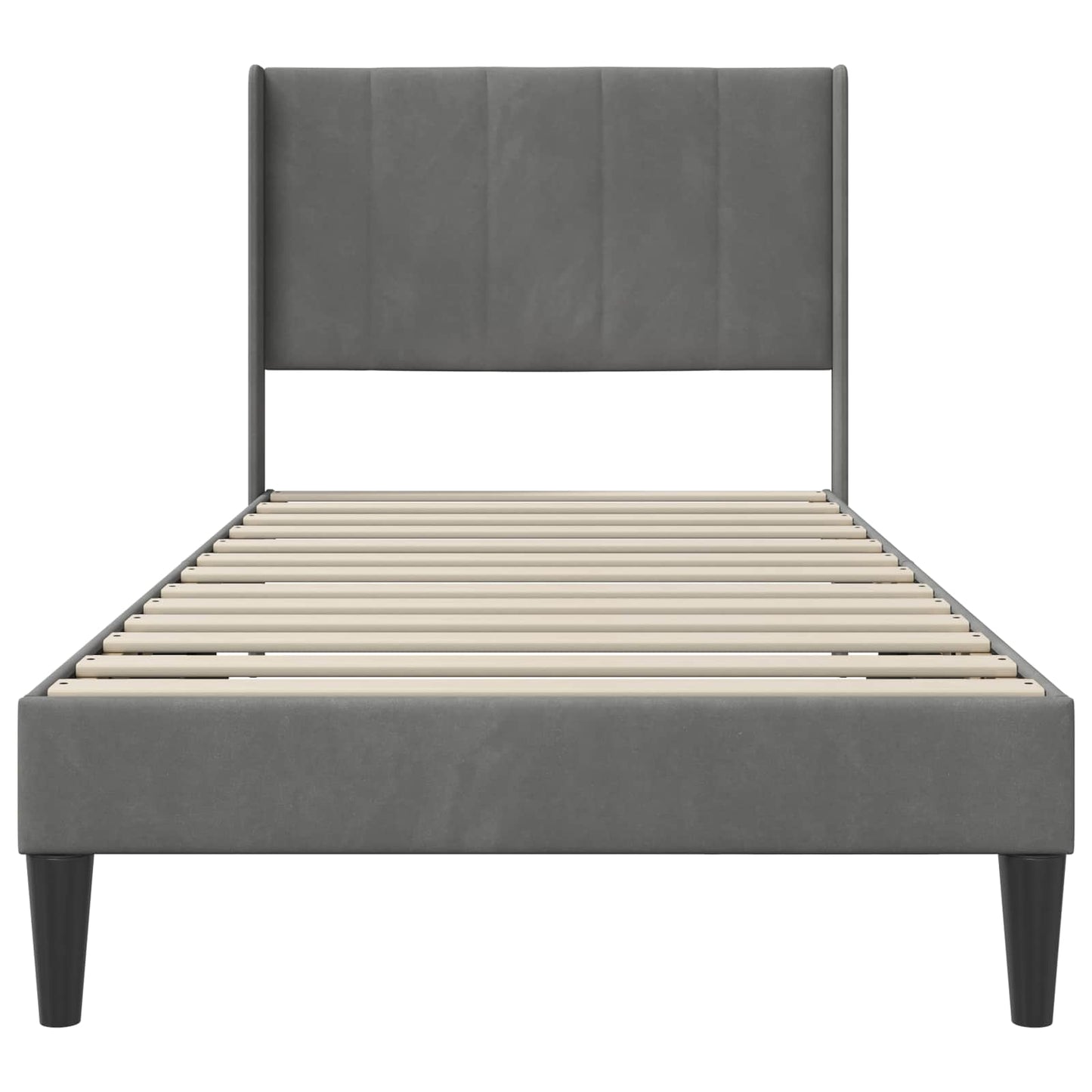 vidaXL Bed Frame with Headboard Dark Grey 90 x 190 cm Velvet