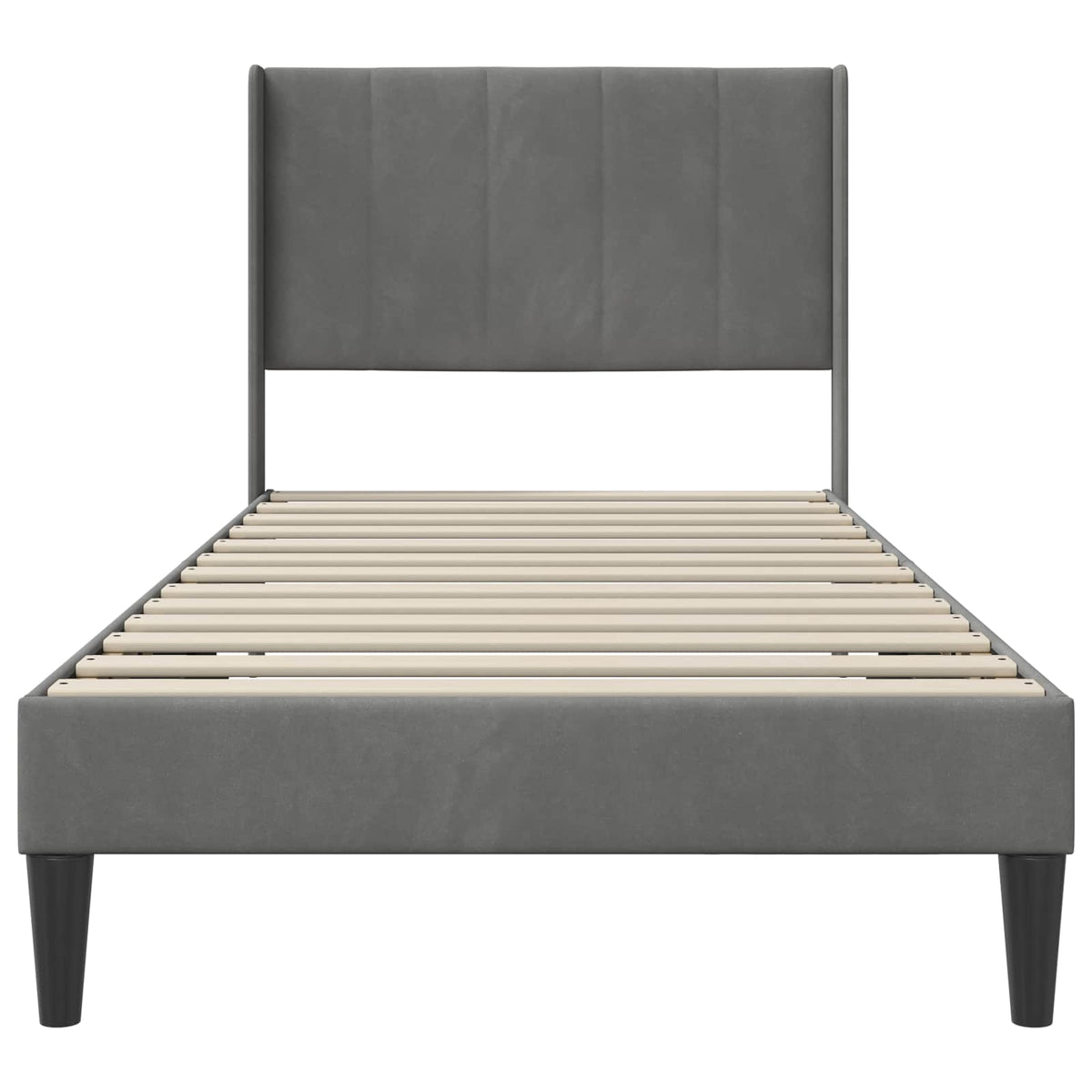 vidaXL Bed Frame with Headboard Dark Grey 90 x 190 cm Velvet
