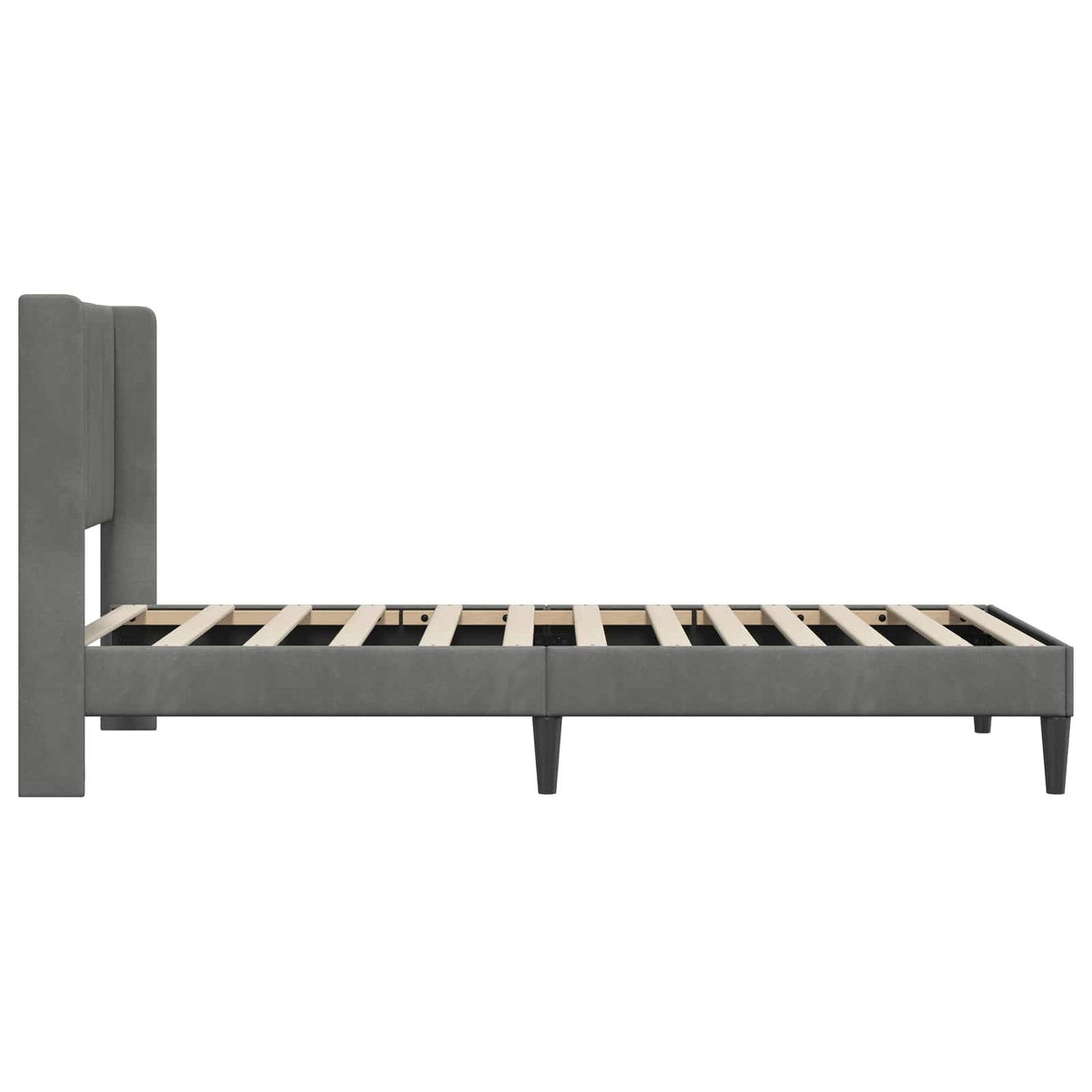 vidaXL Bed Frame with Headboard Dark Grey 90 x 190 cm Velvet