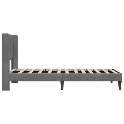 vidaXL Bed Frame with Headboard Dark Grey 90 x 190 cm Velvet