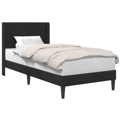 vidaXL Bed Frame with Headboard Black 90 x 190 cm Velvet