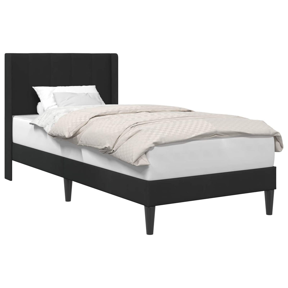 vidaXL Bed Frame with Headboard Black 90 x 190 cm Velvet