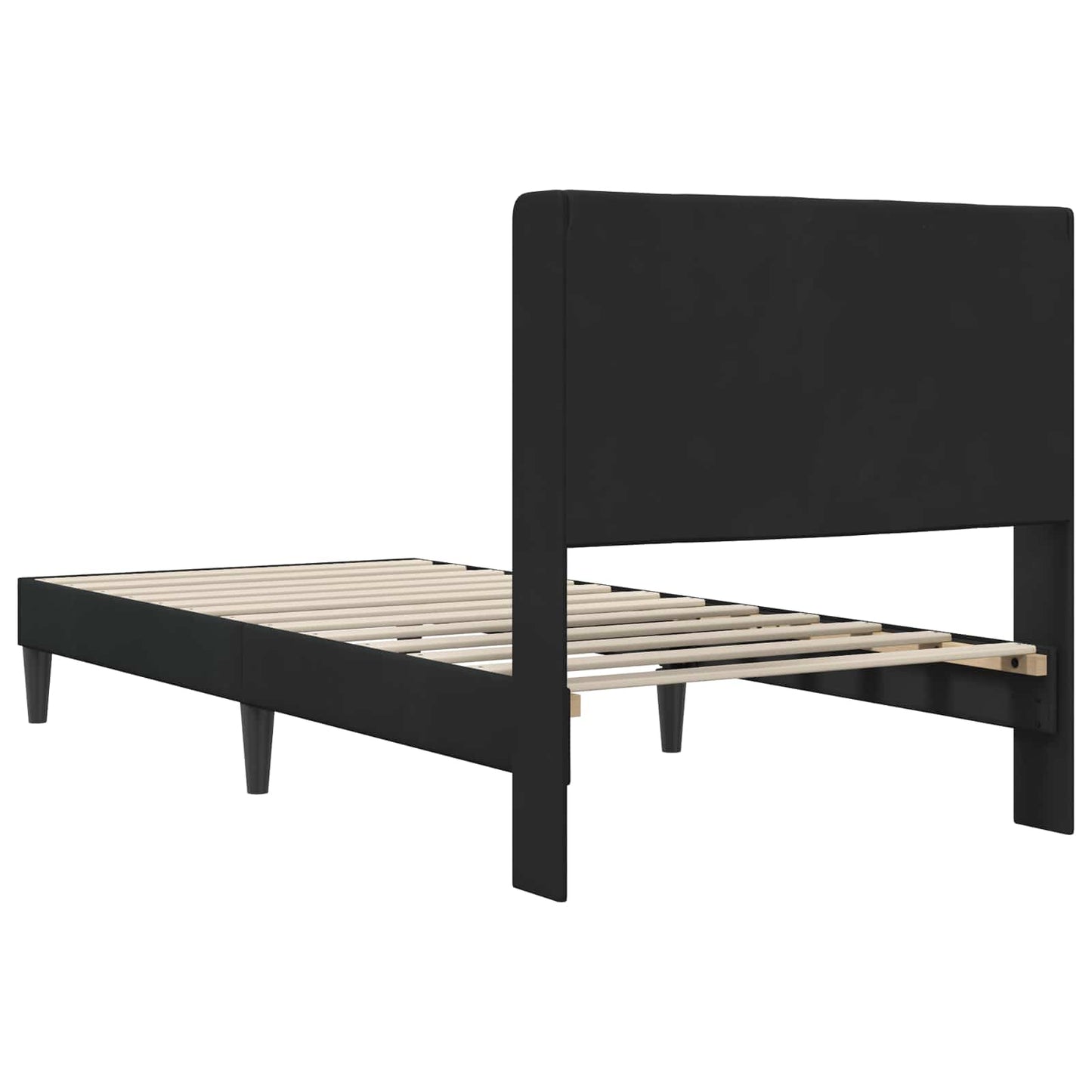 vidaXL Bed Frame with Headboard Black 90 x 190 cm Velvet