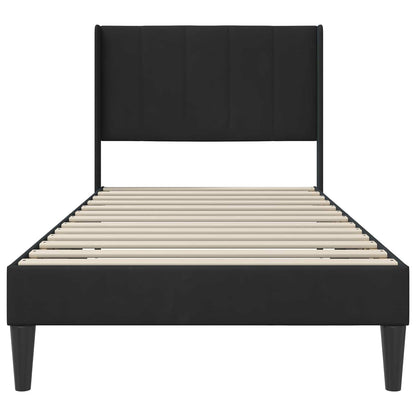 vidaXL Bed Frame with Headboard Black 90 x 190 cm Velvet