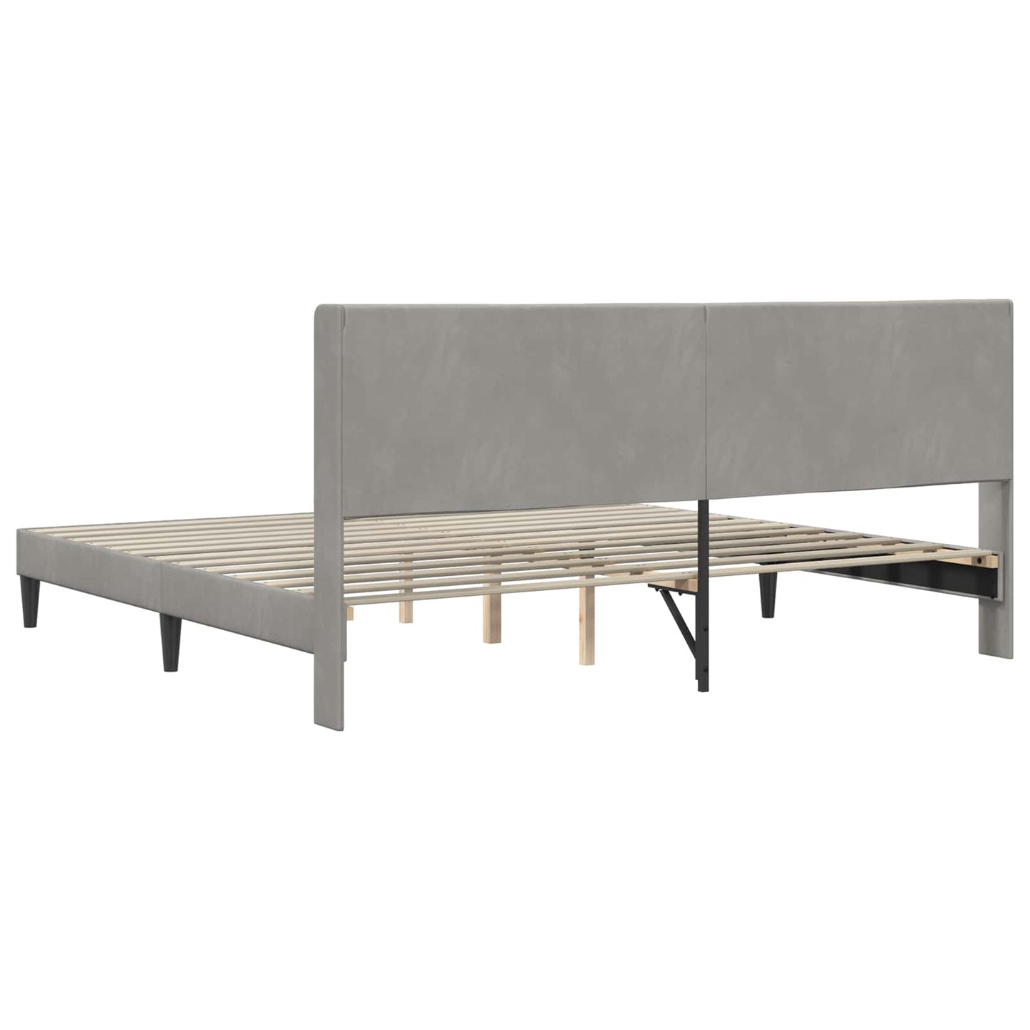 vidaXL Bed Frame with Headboard Light Grey 180 x 200 cm Velvet