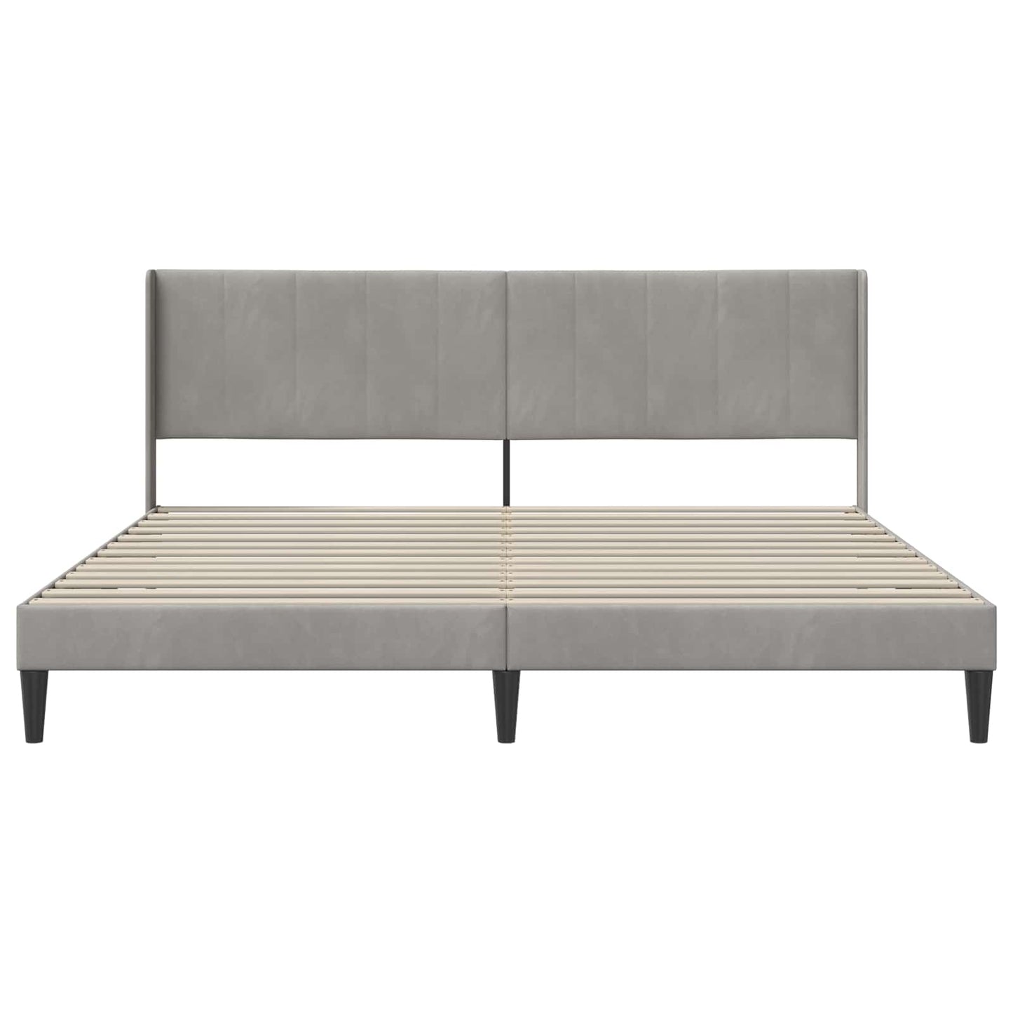 vidaXL Bed Frame with Headboard Light Grey 180 x 200 cm Velvet