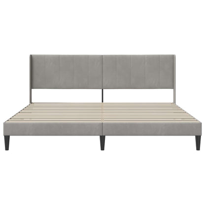 vidaXL Bed Frame with Headboard Light Grey 180 x 200 cm Velvet