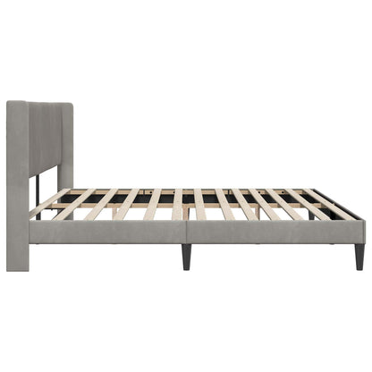 vidaXL Bed Frame with Headboard Light Grey 180 x 200 cm Velvet