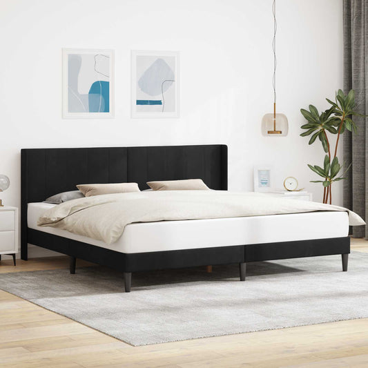 vidaXL Bed Frame with Headboard Black 180 x 200 cm Velvet