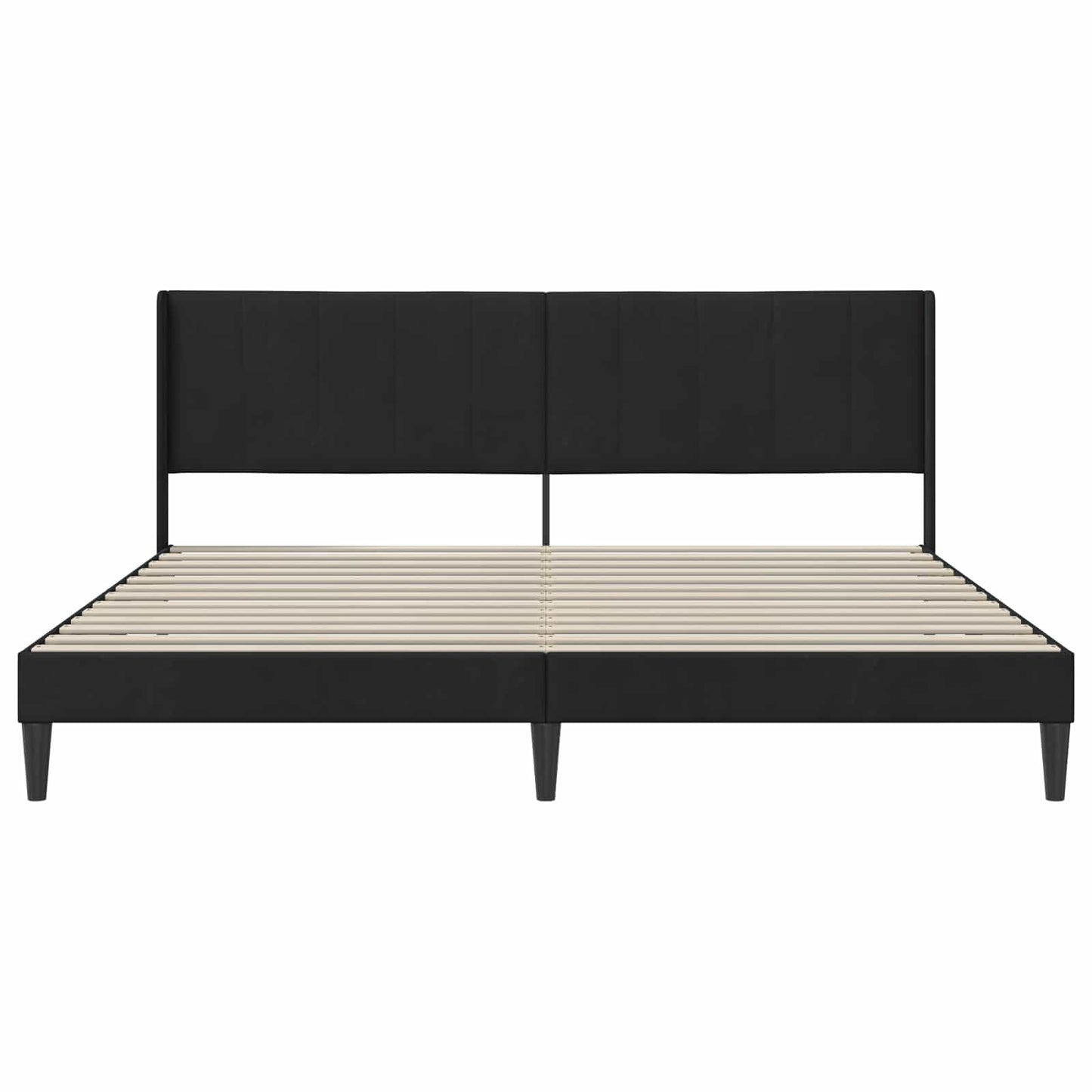 vidaXL Bed Frame with Headboard Black 180 x 200 cm Velvet