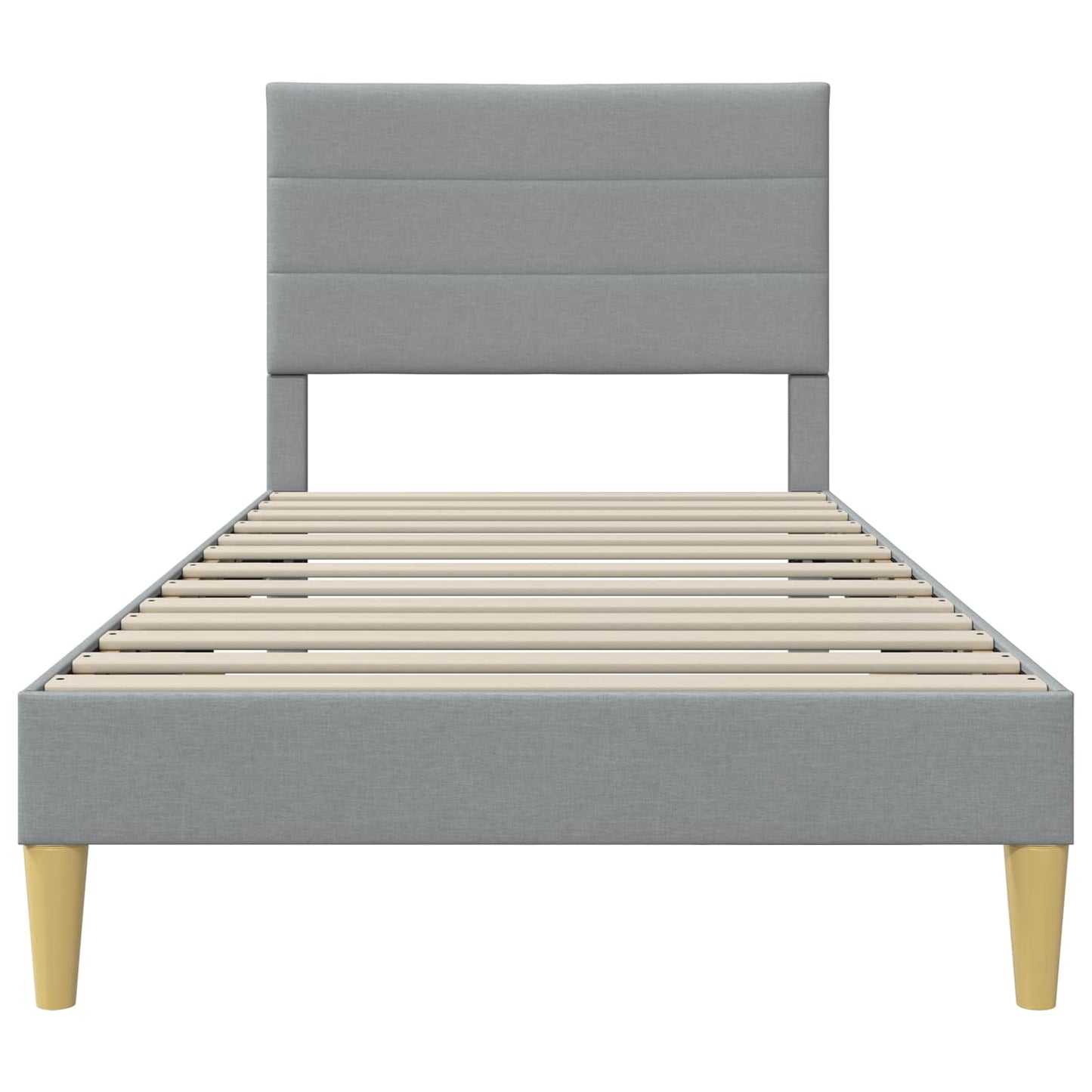 vidaXL Bed Frame with Headboard Light Grey 90 x 190 cm Fabric