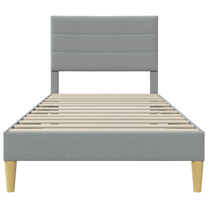 vidaXL Bed Frame with Headboard Light Grey 90 x 190 cm Fabric