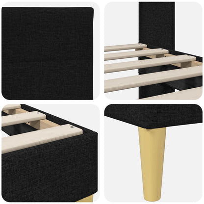 vidaXL Bed Frame with Headboard Black 90 x 190 cm Fabric
