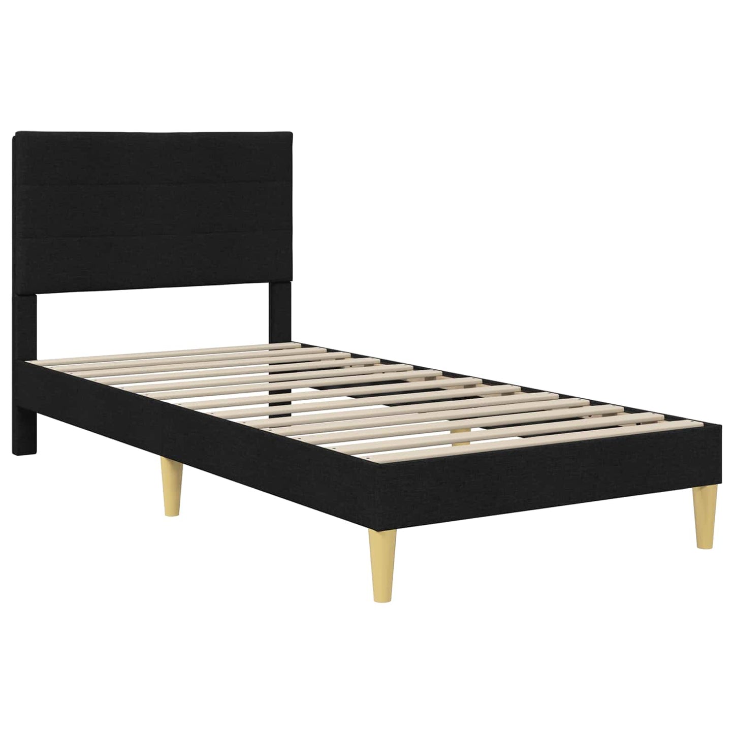 vidaXL Bed Frame with Headboard Black 90 x 190 cm Fabric