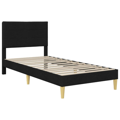 vidaXL Bed Frame with Headboard Black 90 x 190 cm Fabric
