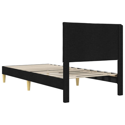 vidaXL Bed Frame with Headboard Black 90 x 190 cm Fabric